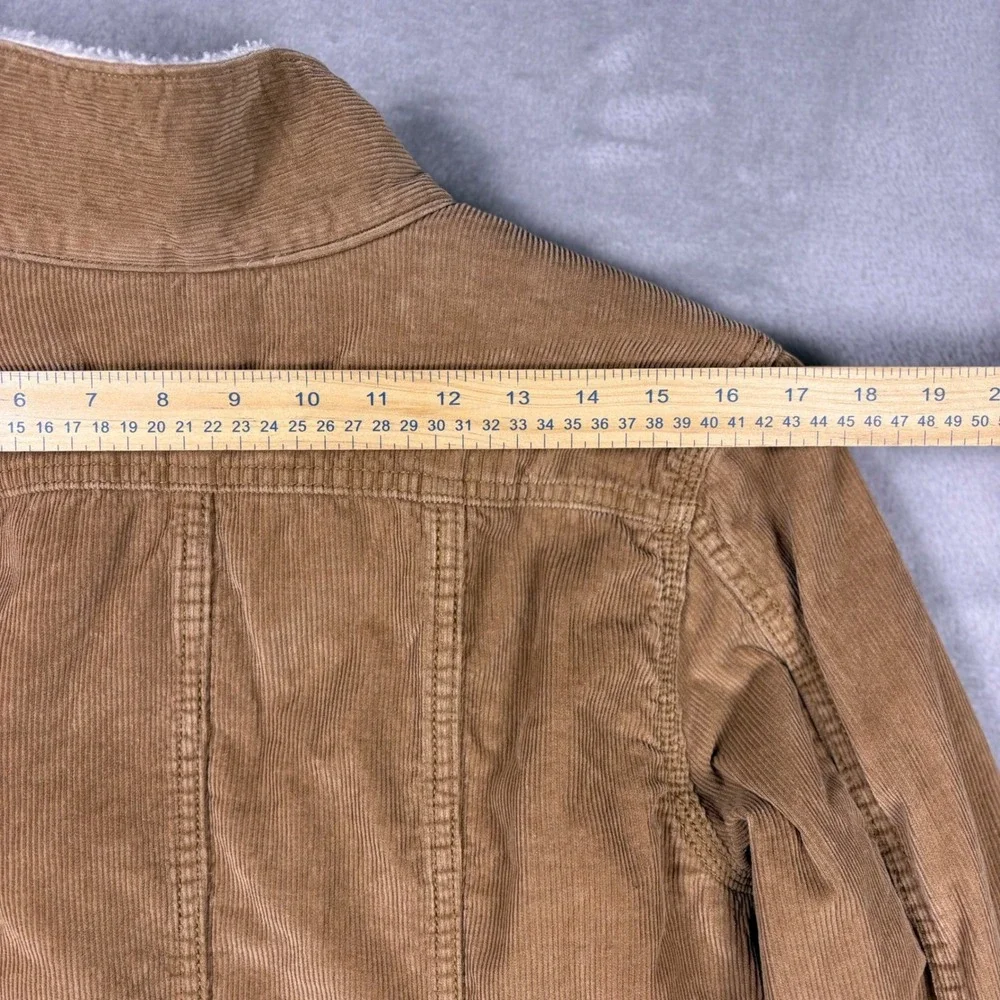 Carhartt Sherpa Lined Corduroy Jacket Women's‎ Small Tan Trucker Coat Work Wear
